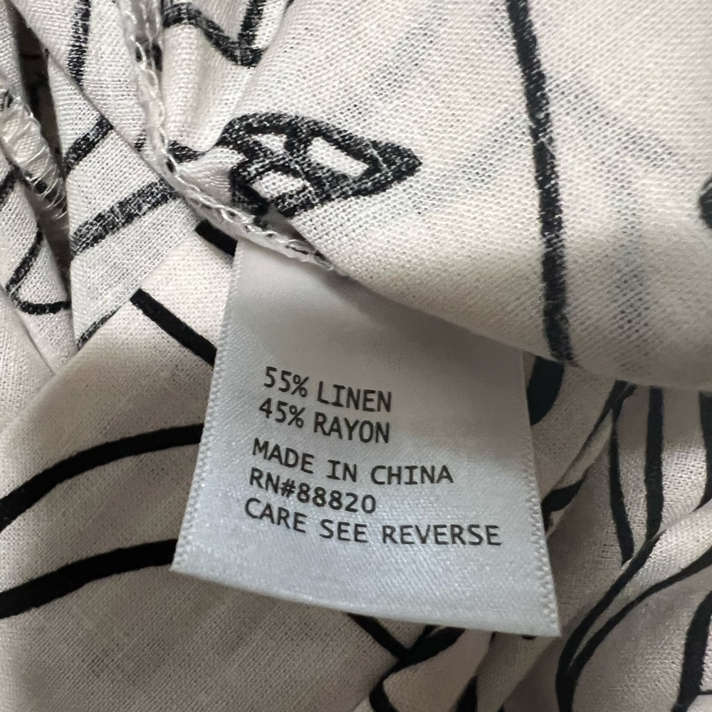Christian Siriano Black and White Linen Pants - Picture 5 of 5